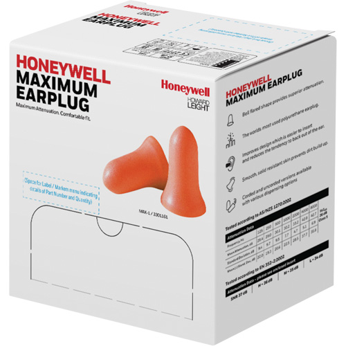 Howard Leight Maximum Foam Earplugs, Bulk - Polybag Cam Industrial