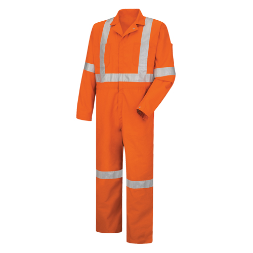Hi-Visibility Coveralls , Men's, Orange, Size 38 Cam Industrial