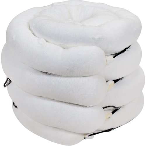 Barrage absorbant de premi&egrave;re qualit&eacute;, Huile seulement, 10' lo x 5" la, Absorption 35 gal., 4 /pqt Cam Industrial