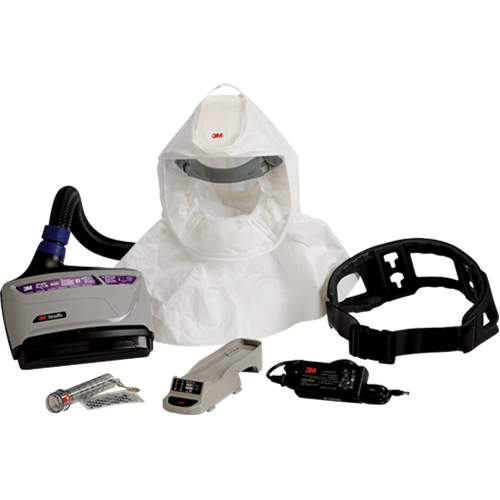 Versaflo Powered Air Purifying Respirator TR-600 Easy-Clean Kit, Hard Hat & Faceshield, Lithium-Ion Battery Cam Industrial