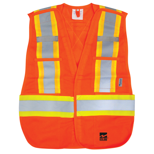 Open Road&reg; Tear Away Vest , High Visibility Orange, Polyester Cam Industrial