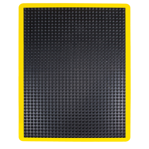 Tapis antifatigue en d&ocirc;me, &agrave; bulles, 2' x 3' x 1/2", Noir, Caoutchouc Cam Industrial