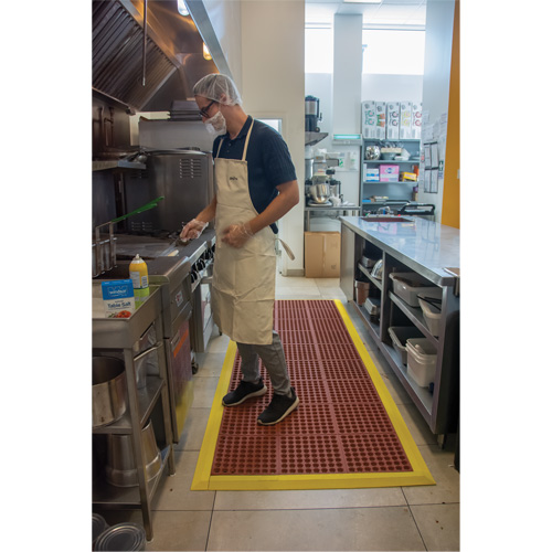 Tapis modulaire antifatigue, Nid d'abeilles, 3' x 3' x 1/2", Brun, Nitrile/Caoutchouc Cam Industrial