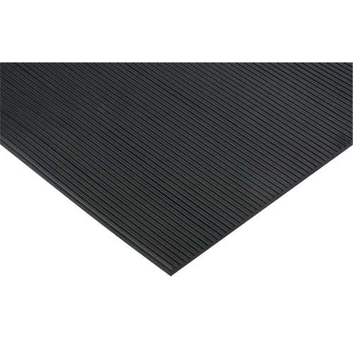 Fine Ribbed Matting, Wiper, 4' x 75' x 1/8", Black Cam Industrial
