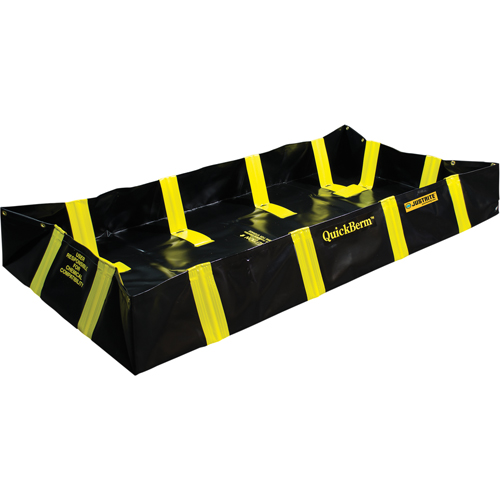 QuickBerm&reg; Containment Berm with Inside Wall Supports, 175 US gal. Capacity, 4' W x 6' L x 12" H, Snap-Up Bracket Cam Industrial