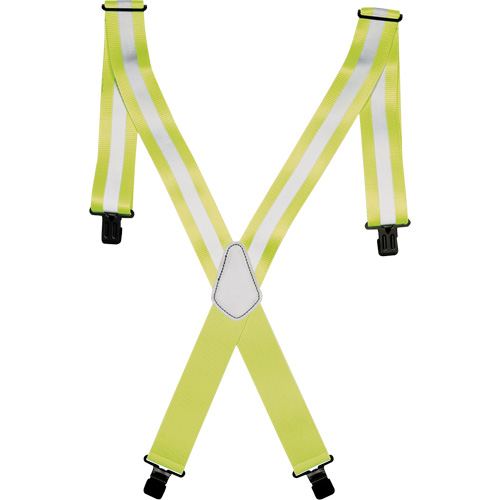 Bretelles de travail haute visibilit&eacute; 2", Jaune lime haute visibilit&eacute;, Couleur r&eacute;fl&eacute;chissante Argent, Taille unique Cam Industrial