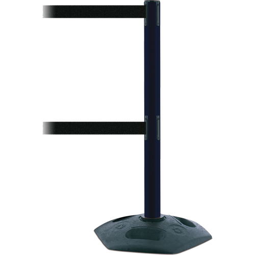 Dual Line Heavy Duty Post, Plastic, 38" H, Black Tape, 7.5' Tape Length Cam Industrial