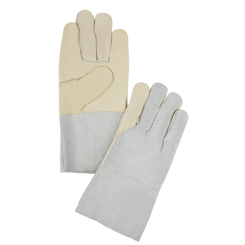 Standard-Duty Work Gloves, X-Large, Grain Cowhide Palm Cam Industrial