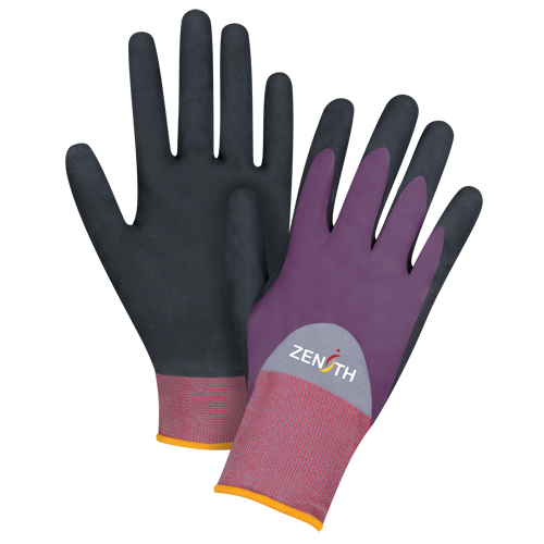 Gants enduits de premi&egrave;re qualit&eacute; ZX-2, 7/Petit, R&ecirc;vetement Nitrile/Mousse de nitrile, Calibre 18, Enveloppe en Nylon Cam Industrial