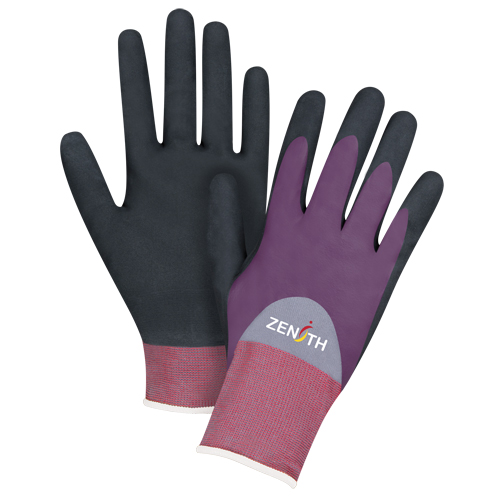 Gants enduits de premi&egrave;re qualit&eacute; ZX-2, 8/Moyen, R&ecirc;vetement Nitrile/Mousse de nitrile, Calibre 18, Enveloppe en Nylon Cam Industrial