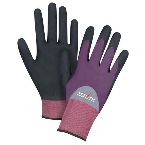 Gants enduits de premi&egrave;re qualit&eacute; ZX-2, 10/T-Grand, R&ecirc;vetement Nitrile/Mousse de nitrile, Calibre 18, Enveloppe en Nylon Cam Industrial