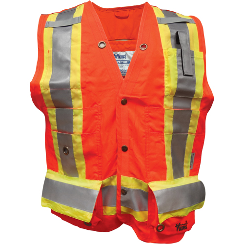 Veste de s&eacute;curit&eacute; ignifug&eacute; pour arpenteur, Orange haute visibilit&eacute;, Petit, Polyester Cam Industrial