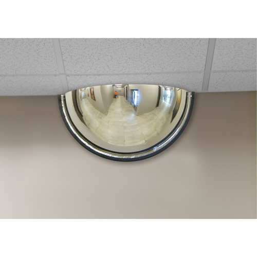 Miroir en d&ocirc;me 180°, Demi-d&ocirc;me, Dessus ferm&eacute;, Diam&egrave;tre 18" Cam Industrial