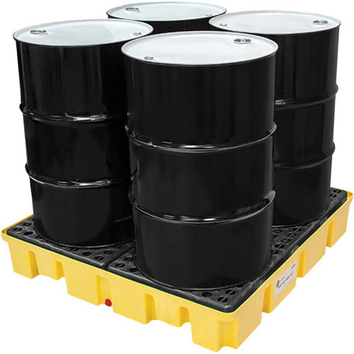 Poly-Slim-Line Spill Pallet without Drain, 66 US gal. Spill Capacity, 49" x 49" x 8.75" Cam Industrial