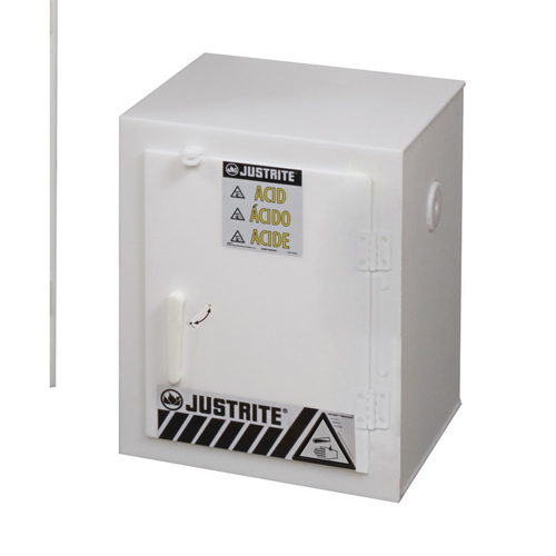 Solid Polyethylene Acid Cabinets, 6 x 0.66043 Gal., 17" x 22" x 17" Cam Industrial