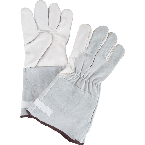Gants de travail doubl&eacute;s pour l'hiver &agrave; dext&eacute;rit&eacute; ultime, Grand, Paume en Cuir fleur de ch&egrave;vre, Doublure en Molleton Cam Industrial