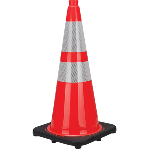 Premium Traffic Cone, 28", Orange, 4" & 6" Reflective Collar(s) Cam Industrial