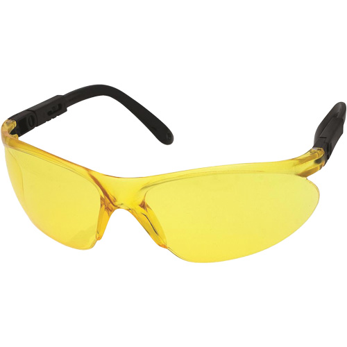 CNC Safety Glasses with Adjustable Temples, Yellow Lens, Anti-Scratch, ANSI Z87+/Meets/Exceeds CSA Z94.3 Cam Industrial