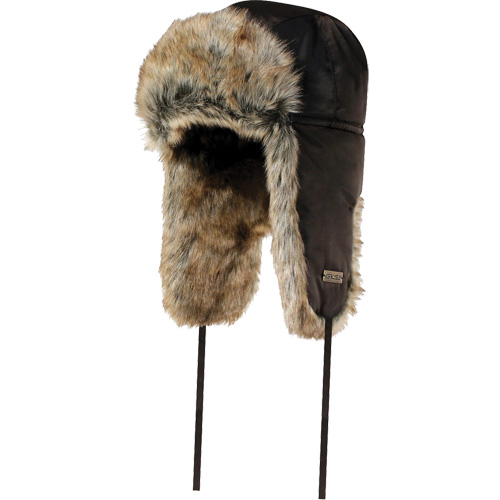 Quilted Synthetic Fur-Lined Hat, Nylon/Fur Lining, X-Large, Black Cam Industrial