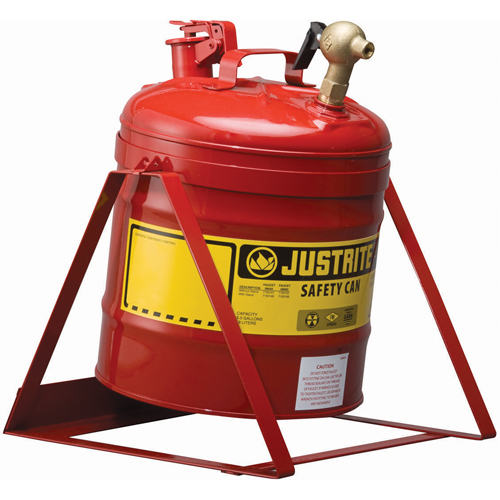 Laboratory Safety Can with Faucet, Type I, Steel, 5 US gal., Red, FM Approved Cam Industrial