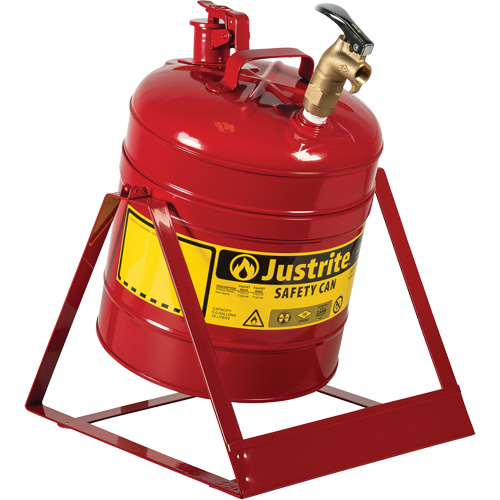 Laboratory Safety Can with Faucet, Type I, Steel, 5 US gal., Red, FM Approved Cam Industrial