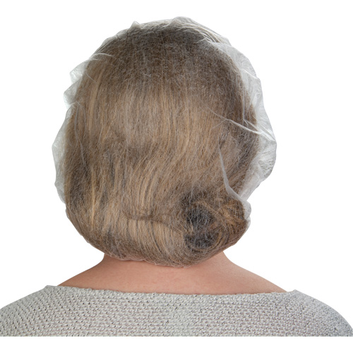 Bonnets bouffants non tiss&eacute;s, Polypropyl&egrave;ne, 21"/Grand, Blanc Cam Industrial
