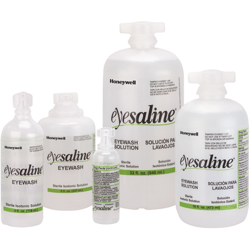 Bouteilles de solution saline pour douche oculaire, Bouteille Plein, 16 oz Cam Industrial