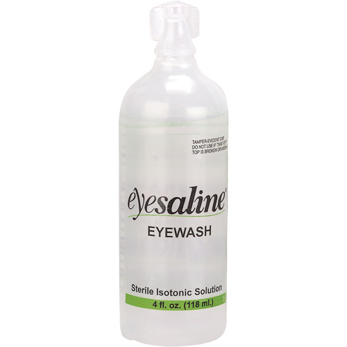 Saline Eyewash Bottles, Full Bottle, 4 oz. Cam Industrial