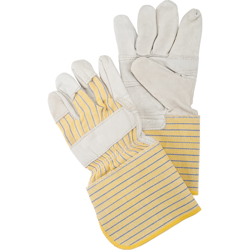 Patch Palm Fitters Gloves, Large, Grain Cowhide Palm, Cotton Inner Lining Cam Industrial