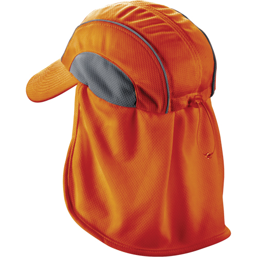 Chill-Its&reg; 6650 Cooling Hats with Neck Shades, Hi-Vis Orange Cam Industrial