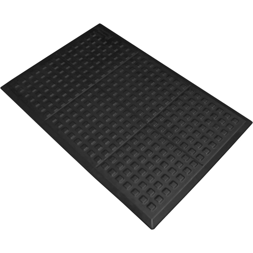 Rejuvenator&reg; Connect No. 502 for Single Workstation, Polyurethane, 3' W x 5' L, 5/8" Thick, Black Cam Industrial