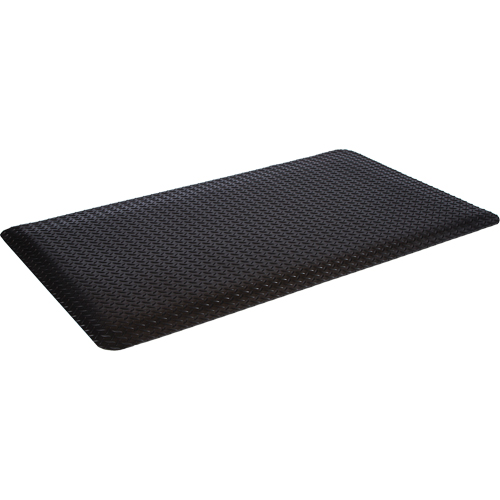 Tapis de style plateforme WD, Losange, 2' x 75' x 5/8", Noir, &eacute;ponge Cam Industrial