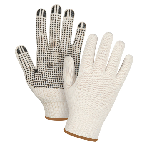 Gants l&eacute;gers tricot&eacute;s &agrave; pois, Poly/coton, Un c&ocirc;t&eacute;, Calibre 7, Grand Cam Industrial