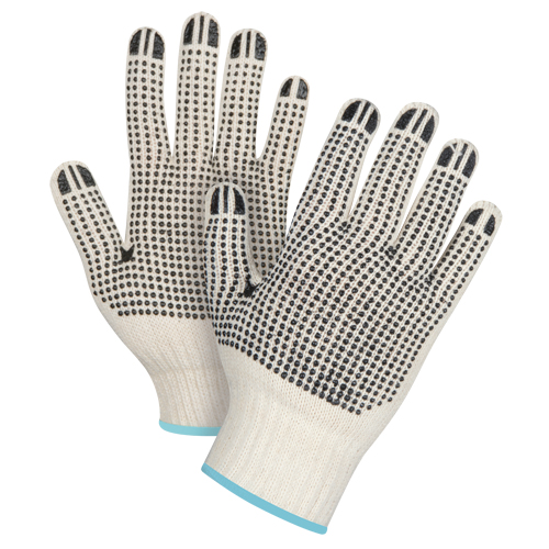 Heavyweight Double-Sided Dotted String Knit Gloves, Poly/Cotton, Double Sided, 7 Gauge, X-Large Cam Industrial
