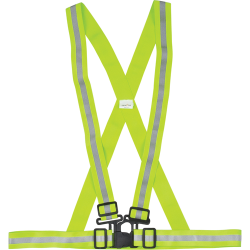 Standard-Duty Safety Harness, High Visibility Lime-Yellow, Silver Reflective Colour, Medium Cam Industrial