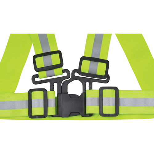Standard-Duty Safety Harness, High Visibility Lime-Yellow, Silver Reflective Colour, Medium Cam Industrial