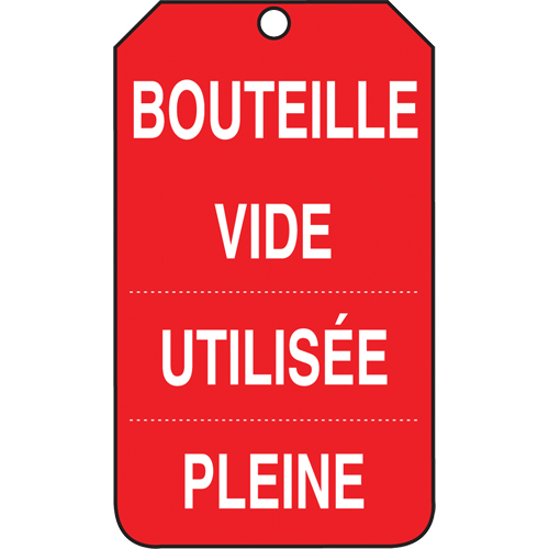 &eacute;tiquettes de s&eacute;curit&eacute; d'inspection et de contr&ocirc;le de l'&eacute;tat de l'&eacute;quipement, Papier cartonn&eacute;, 3-3/8" la x 5-7/8" h, Français Cam Industrial