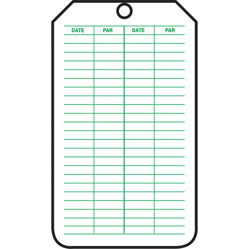 &eacute;tiquettes de s&eacute;curit&eacute; d'inspection et de contr&ocirc;le de l'&eacute;tat de l'&eacute;quipement, Papier cartonn&eacute;, 3-1/8" la x 5-7/8" h, Français Cam Industrial