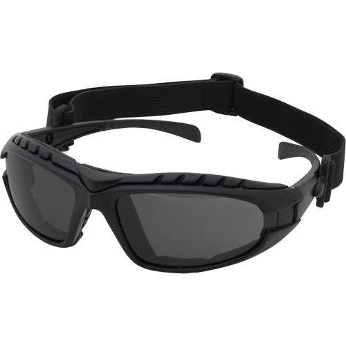 Lunettes de s&eacute;curit&eacute; &agrave; monture noire Dustdevil, Lentille Gris, Antibu&eacute;e/Anti-&eacute;gratignures, ANSI Z87+/R&eacute;pond ou surpasse la norme CSA Z94.3 Cam Industrial