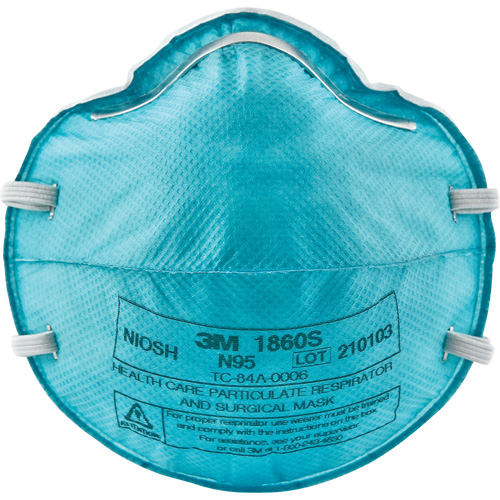 1860S Particulate Healthcare Respirator, N95, NIOSH Certified, Small Cam Industrial
