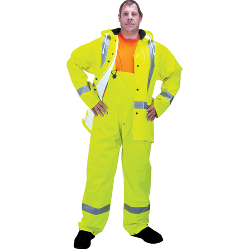 RZ900 Premium Traffic Rain Suit, Polyester, Small, High Visibility Lime-Yellow Cam Industrial