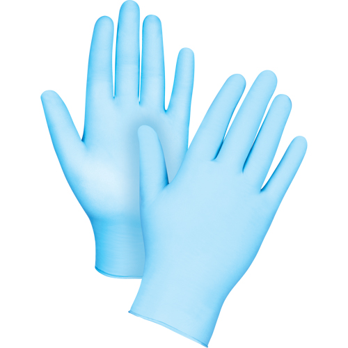 Gants tactiles jetables de calibre m&eacute;dical, Moyen, Nitrile/vinyle, 4,5 mils, Sans poudre, Bleu, Classe 2 Cam Industrial