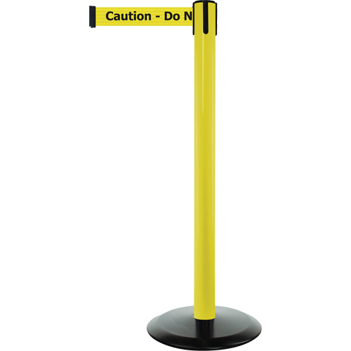 Advance TensaBarrier&reg; Barrier Post, Steel, 36" H, Black/Yellow Tape, 7.5' Tape Length Cam Industrial