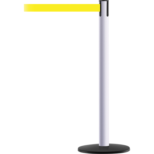 Advance TensaBarrier&reg; Barrier Post, Steel, 36" H, Yellow Tape, 7.5' Tape Length Cam Industrial