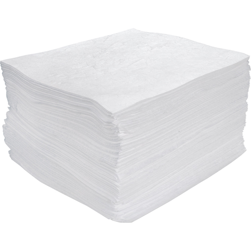 Feuilles absorbantes souffl&eacute;es de premi&egrave;re qualit&eacute;, Huile seulement, 15" x 17", 30 gal. d'absorption Cam Industrial