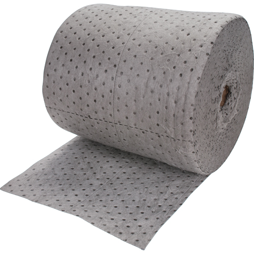 Rouleaux absorbants li&eacute;s de premi&egrave;re qualit&eacute;, Poids moyen, 150' lo x 15" la, Absorption 20 gal. Cam Industrial