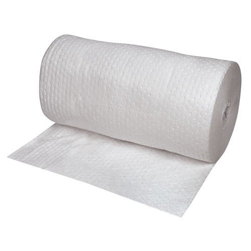 Premium Laminated (SMS) Sorbent Rolls, Mediumweight, 150' L x 30" W, 40 gal. Absorbancy Cam Industrial