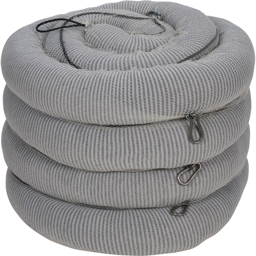 Barrage absorbant de premi&egrave;re qualit&eacute;, Universel, 10' lo x 5" la, Absorption 35 gal., 4 /pqt Cam Industrial