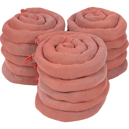 Sorbents Socks, Hazmat, 50 gal. Absorbancy, 3" W x 8' L, Pack of 15 Cam Industrial