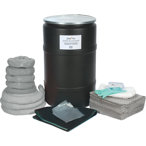 Trousse de lutte contre les d&eacute;versements, Universel, Baril, Absorbance de 55 gal. US Cam Industrial